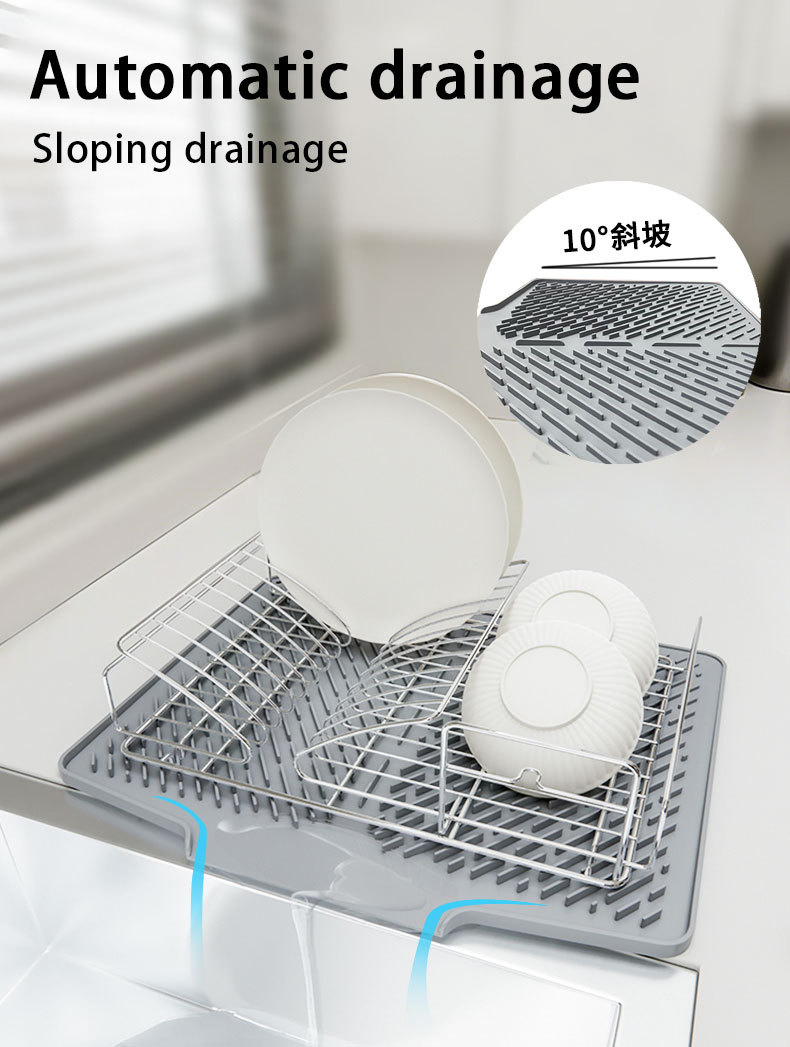 Термостойкий силиконовый коврик для посуды с водопоглощением