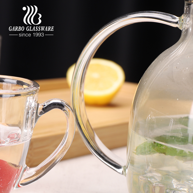 Wholesale Popular Glass Teapot with Tea Mugs Borosilicate Glass Tea Pot Set
