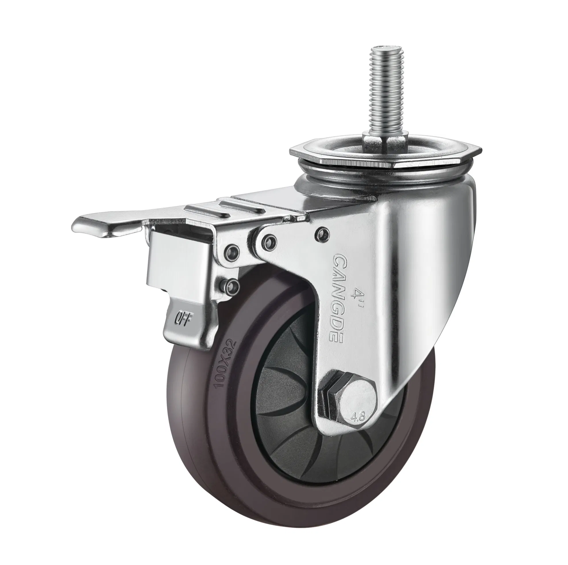 2.5/3/4/5 Inch Medium Duty Caster - Brown TPR Wheel, Super Quiet, High Elasticity, All Functions