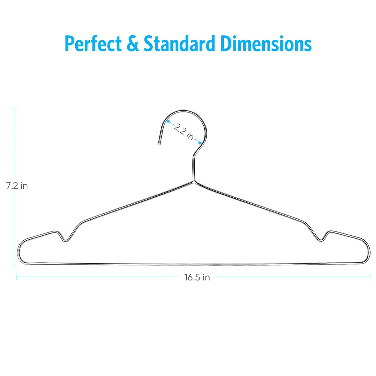 40PCS Strong Heavy-Duty Stainless Steel Metal Ultra-Thin 16.5 Inch Wire Clothes Hangers