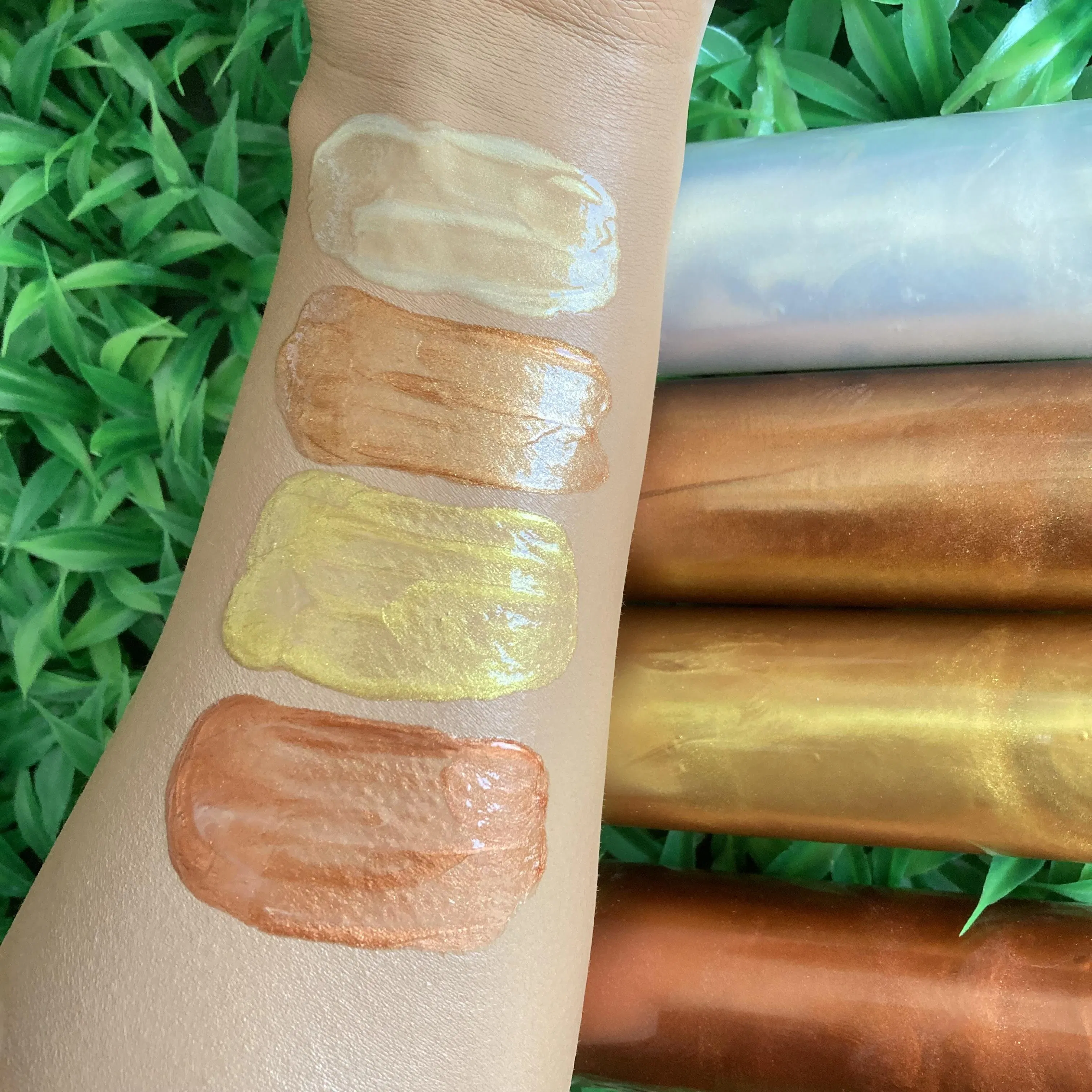 OEM Private Label Cosmetics Organic Highlight Makeup Bronzer Color Taning Body Glow Shimmer Oil
