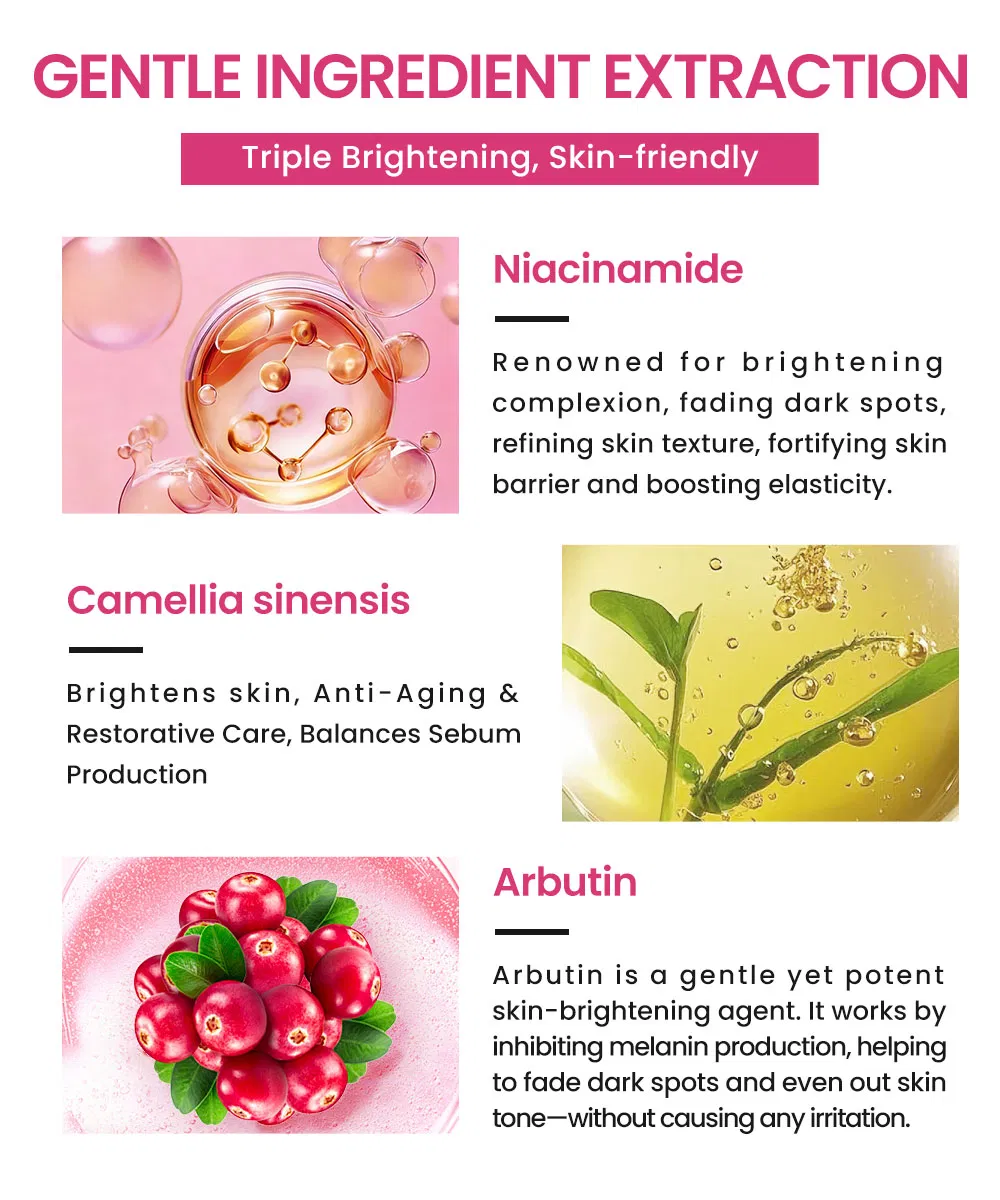 30ml Pink Dropper Cylindrical Bottle Nicotinamide Facial Essence