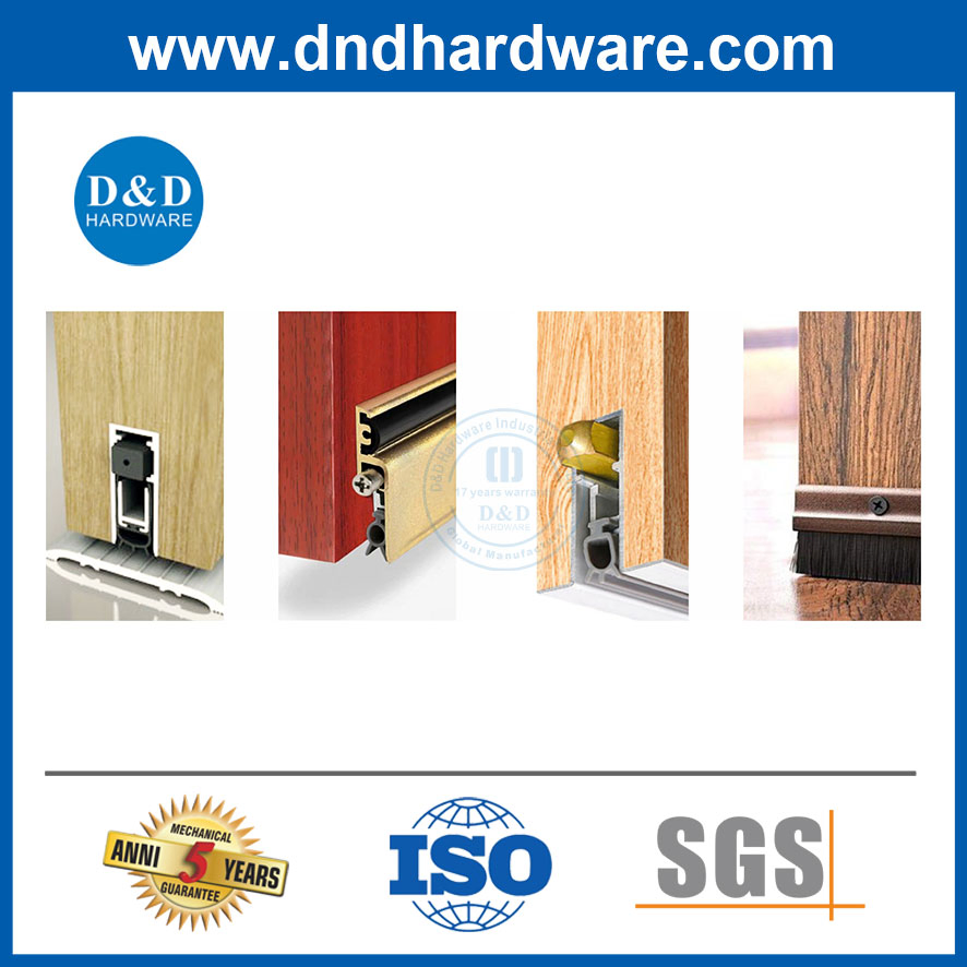 Automatic Drop Down PVC Garage Rubber Door Frame Weather Stripping Dust Proof Nylon Brush Strip Door Sweep Bottom Seal with Aluminum Carrier