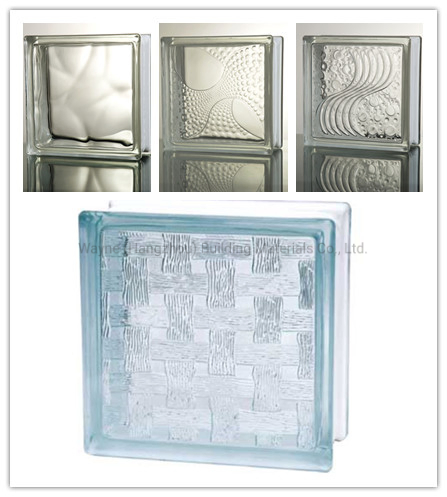 Cloudy Blue Decorative Glass Brick Block for Office Glass Partition Wall Interior and Exterior Application 17 Year Professional Reliable Glass Supplier China