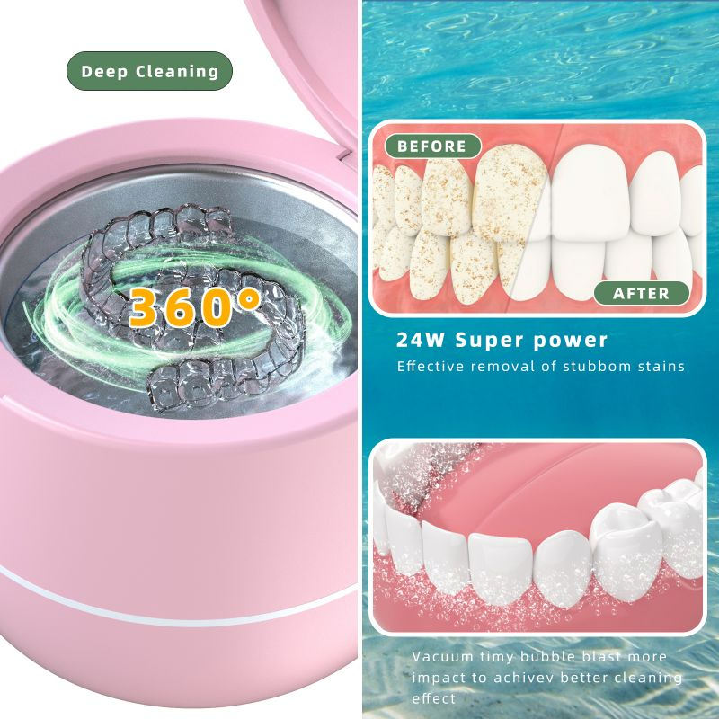 Top Seller Home Appliances Mini 400ml UV-C Ultrasonic Cleaners for Glasses Jewelry Gold Tooth Other Washing Machine