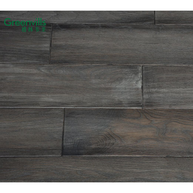 Solid Hickory Real Hardwood Wooden Flooring Grey Color