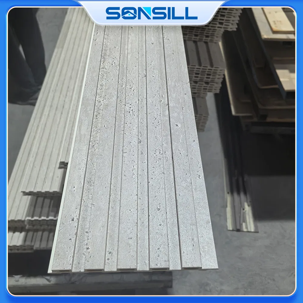 Sonsill Good Quality Modern Waterproof Interior Cladding Laminated Fluted Wood WPC Wall Panel for Decoration Material