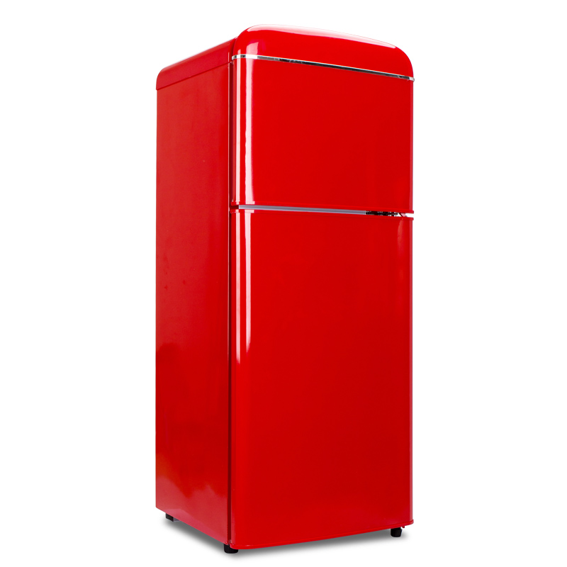 Fareast Refrigerator with Dual Door, Retro Red, 2.8 Cu. FT (80L)
