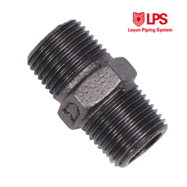 Leyon FM UL Fire Protection System Fire Fighting Fire Sprinkler System Pipe Fitting Black Hexagon Nipple