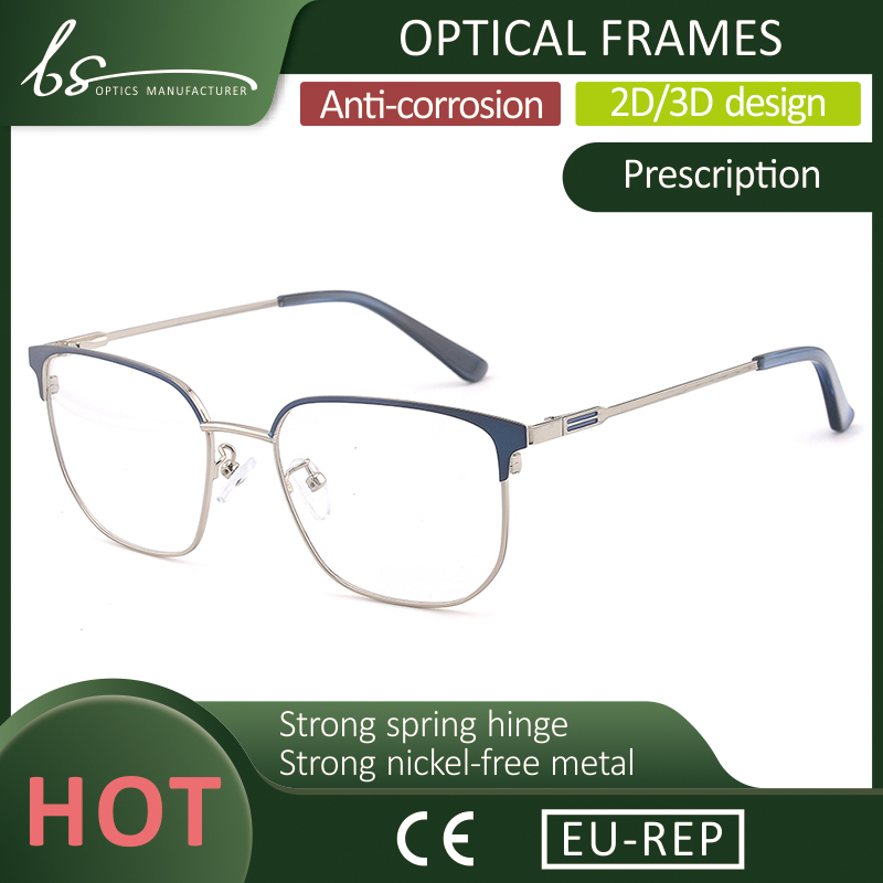 Wholesale Square Oversize Optical Frame Metal Acetate High Quality China Prescription Eyewear Manufacturer Fro Men