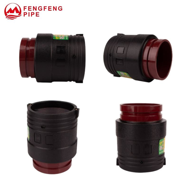 HDPE Pipe Fittings Steel Plastic Conversion Joint 110mm Electrofusion Fitting