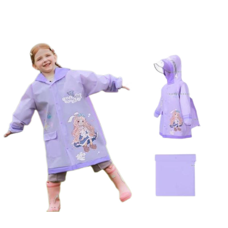 Durable Kids Rain Jacket for Fishing and Hiking in Blue