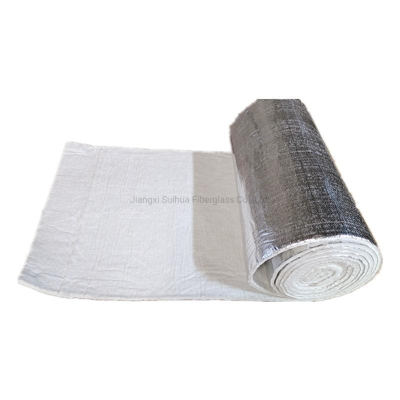 Exhaust Pipe Noise Insulation Cotton Elevator Shaft Sound-Absorbing Cotton Alkali-Free Aluminum Foil Glass Fiber Needle Felt