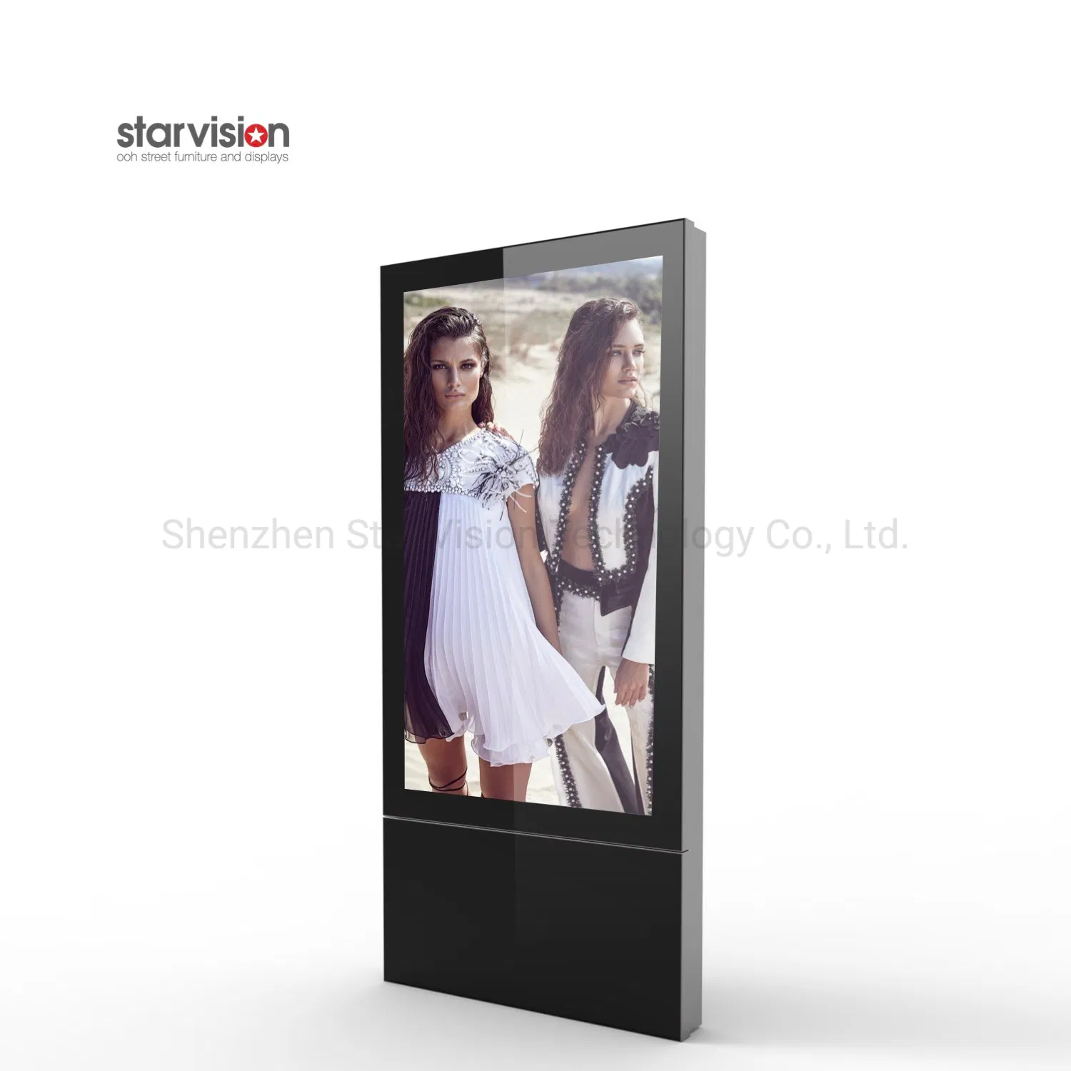 65“ 1080P Free Standing Indoor Digital Advertising Playing Equipment with Tempered Safety Glass
