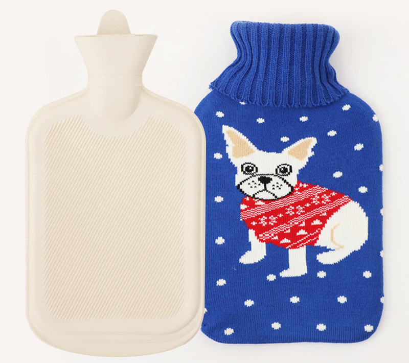 Personalized Custom Soft Hot Water Bottle Bag with Knitted Cover