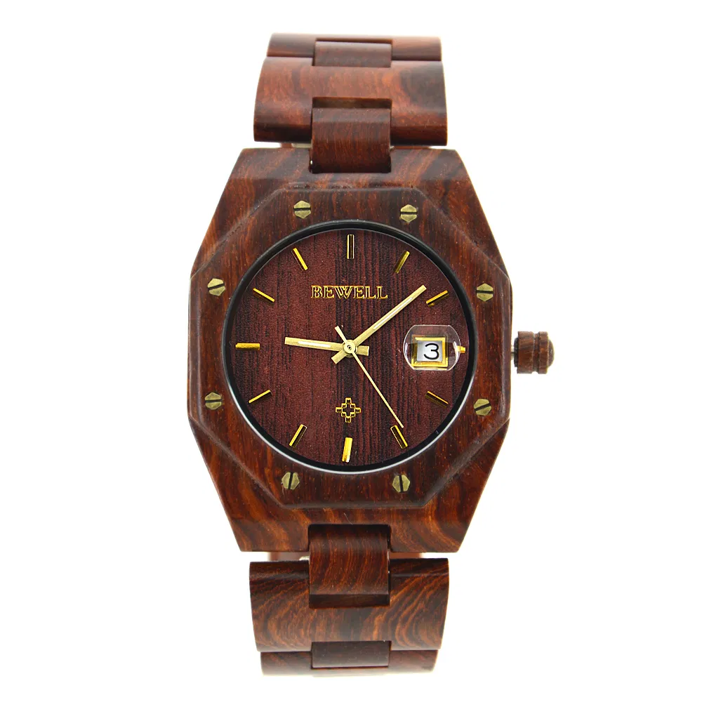 Bewell Wooden Wrist Watch for Mens Ronda 515 Movement Quartz Ladies Reloj Watches