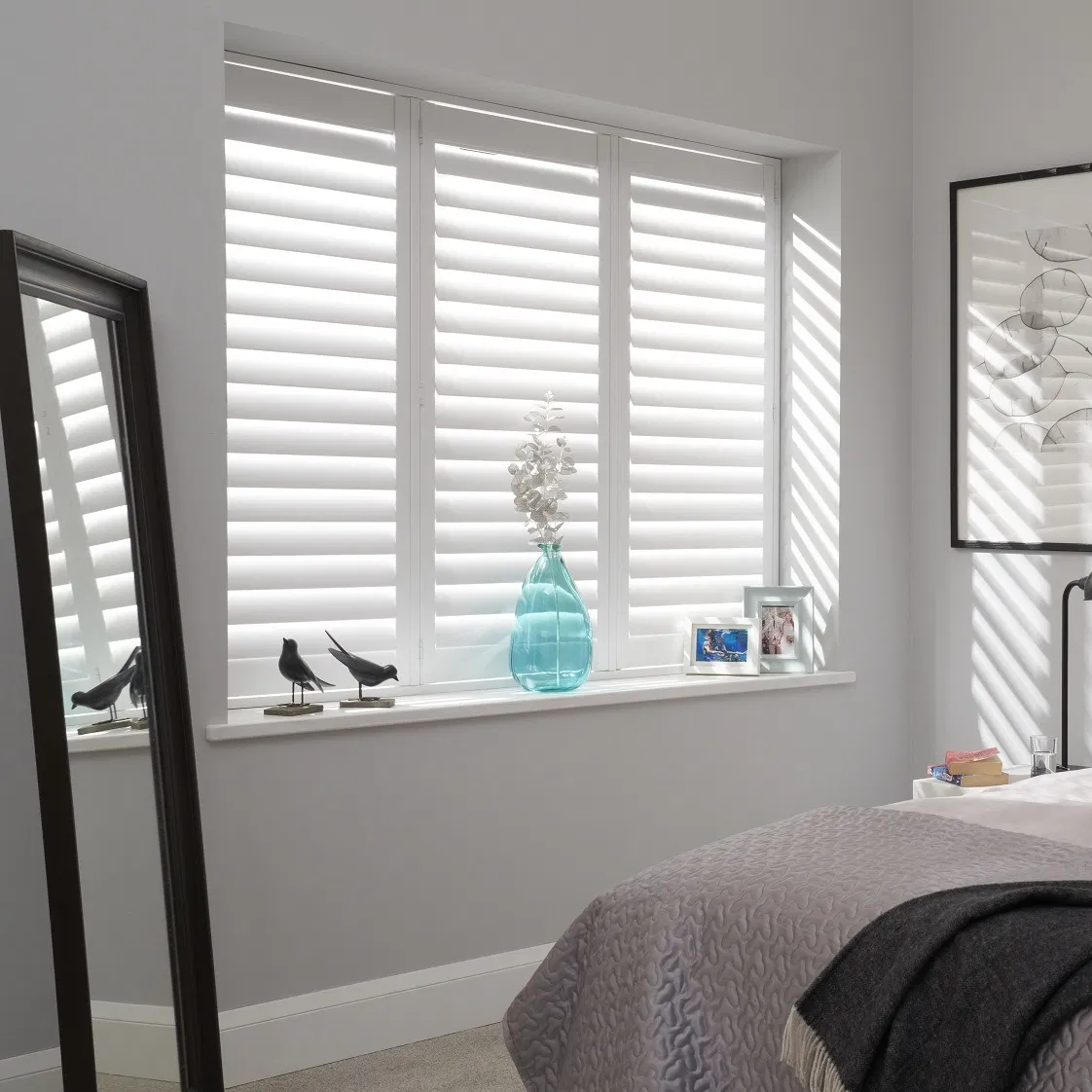 Tier-on-Tier PVC Plantation Shutters for Bedroom High Quality