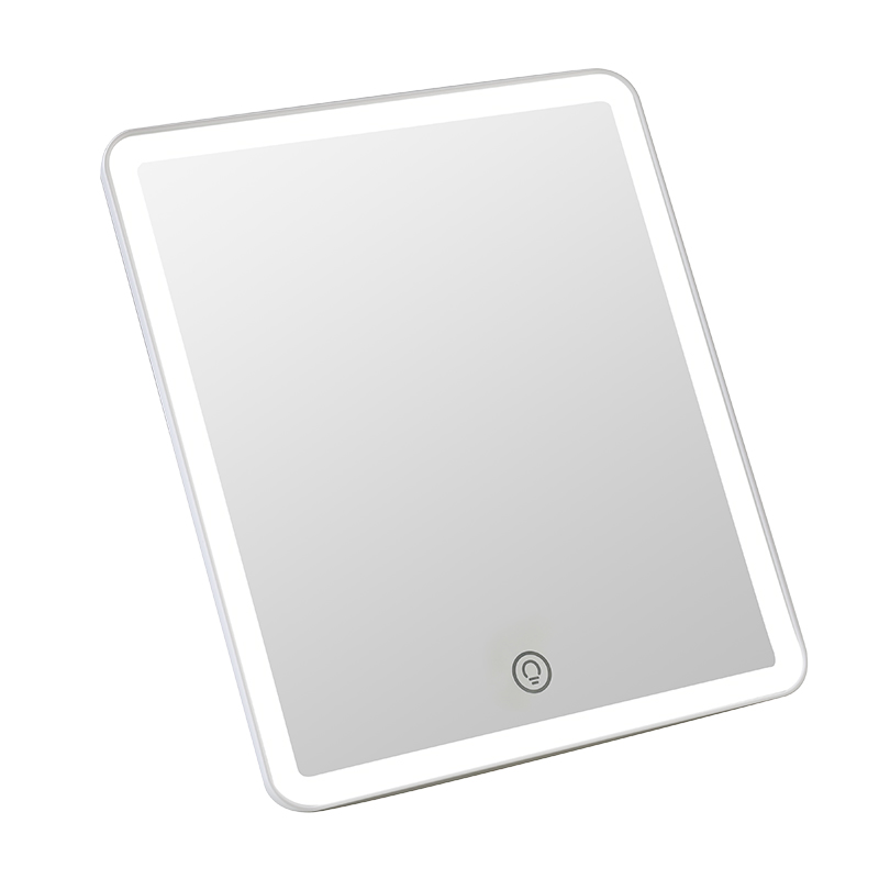 360-Degree Rotating Three-Color Dimmable LED Square Makeup Mirror