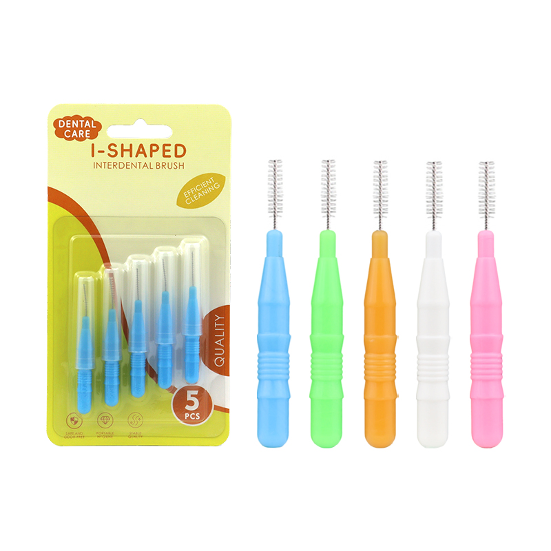 Compact Dental Picks Push-Pull Handle Interdental Brush for Orthodontic Brace Teeth Care