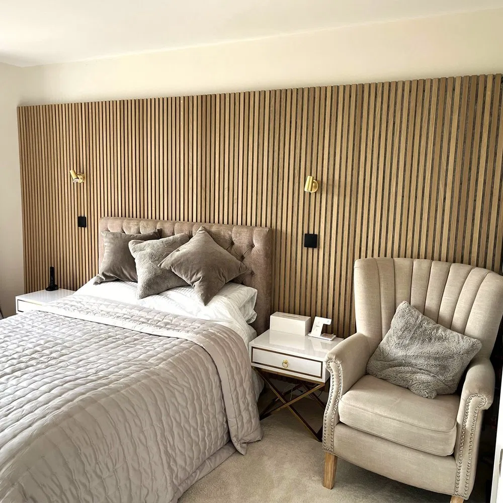 Eco-Friendly Acoustic Panel Wood Slat Polyester Fiber for Room Wall