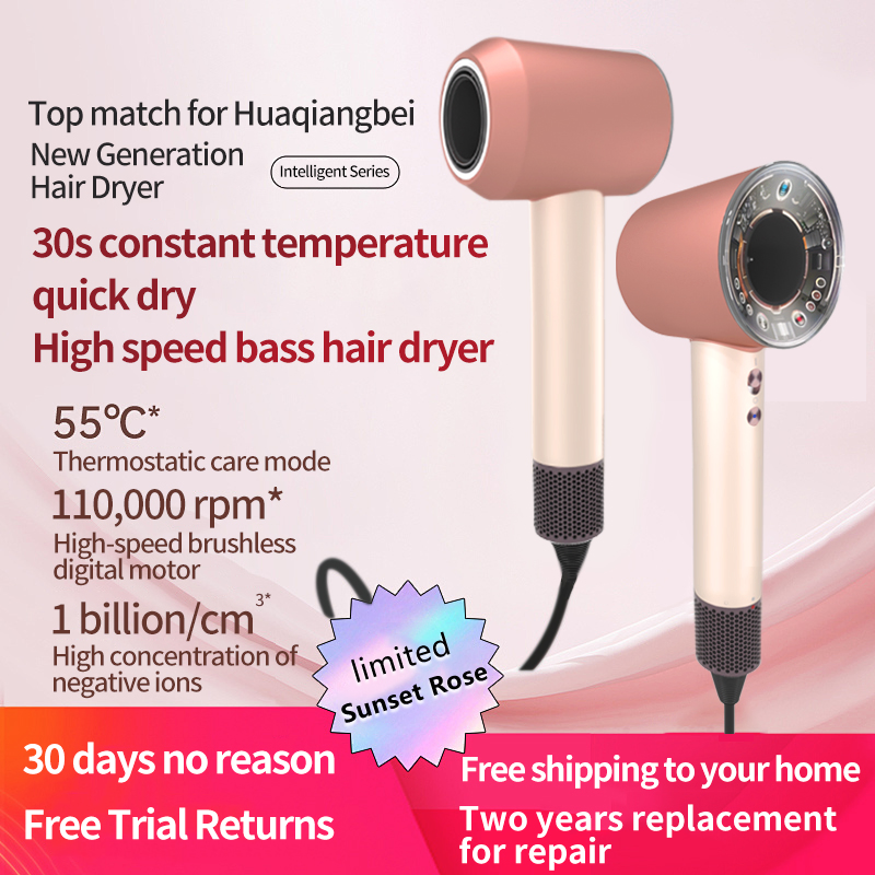 2026 Best Professional BLDC High Speed Negative Ionic Hair Dryer Smart LED 110000rpm Leafless Fast Hair Blow Dryer for Salon