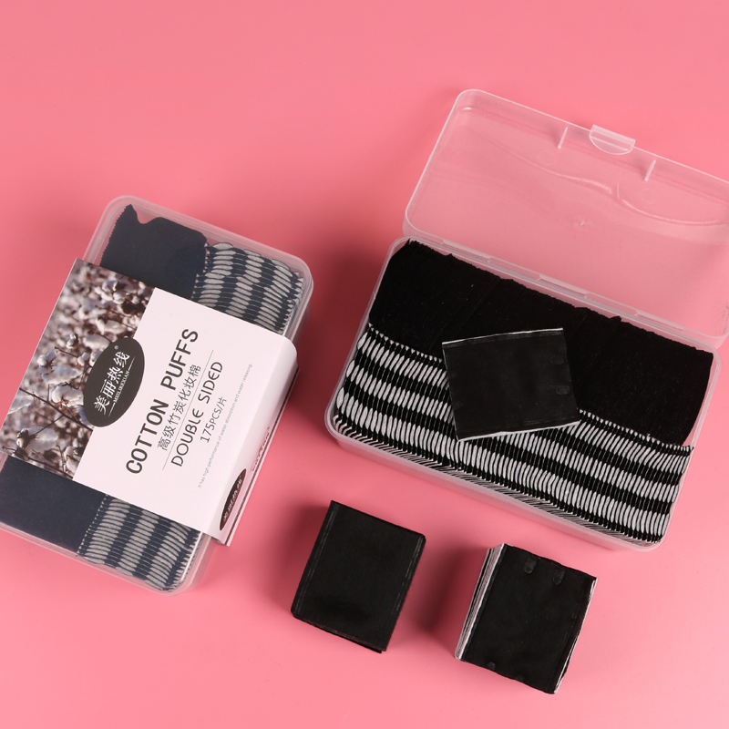 Eco-Friendly Black Bamboo Charcoal Cotton Pads for Makeup Removal