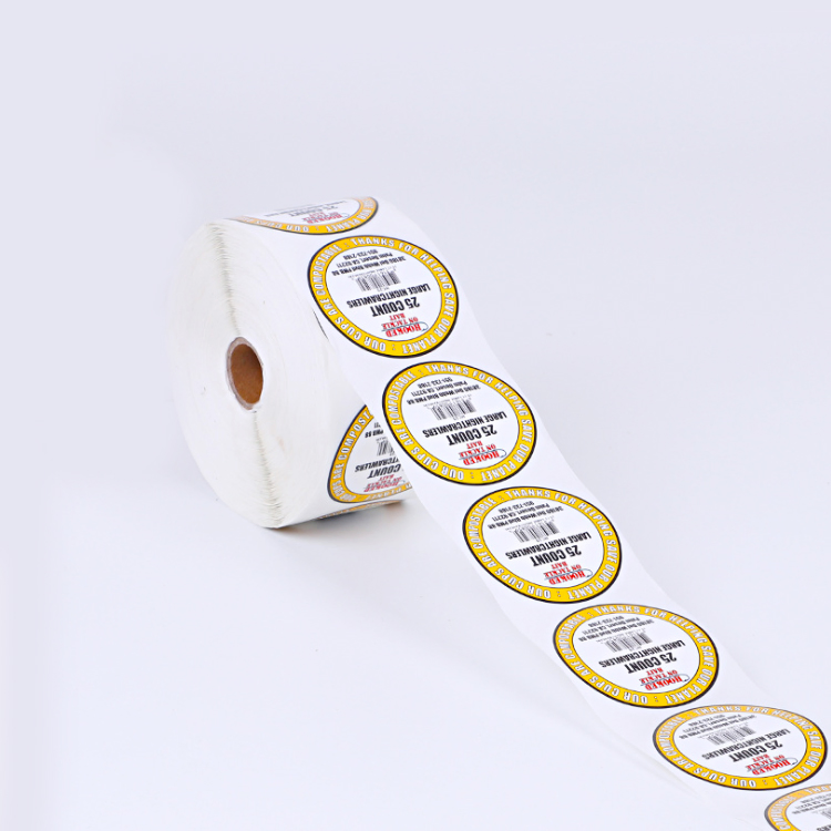 Adhesive Paper Custom Label Printing Gold Foil Embossed Logo Sticker Label Sticker