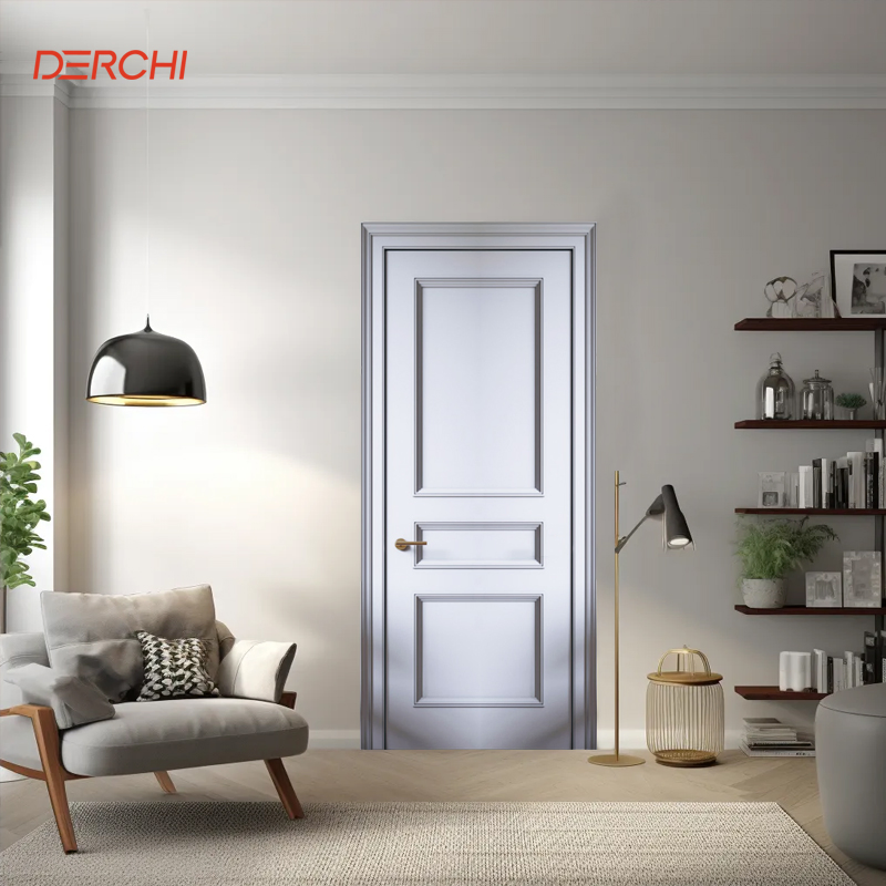 Bedroom Soundproof Interior Pivot Entry Indoor Soild Wood Swing Casement Wooden Door