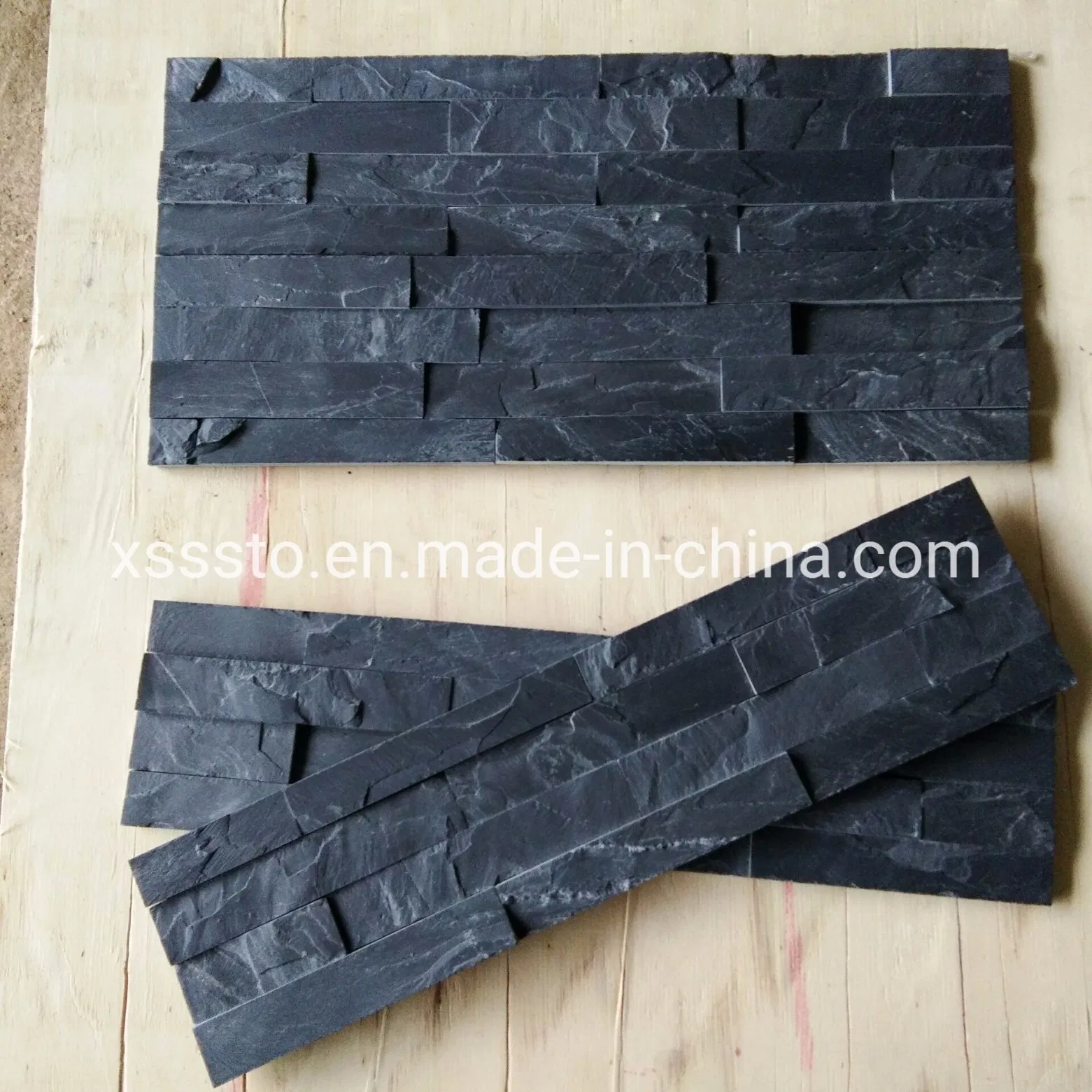 Wholesale Natural Black Slate Tiles for Wall Cladding/Stone Veneer