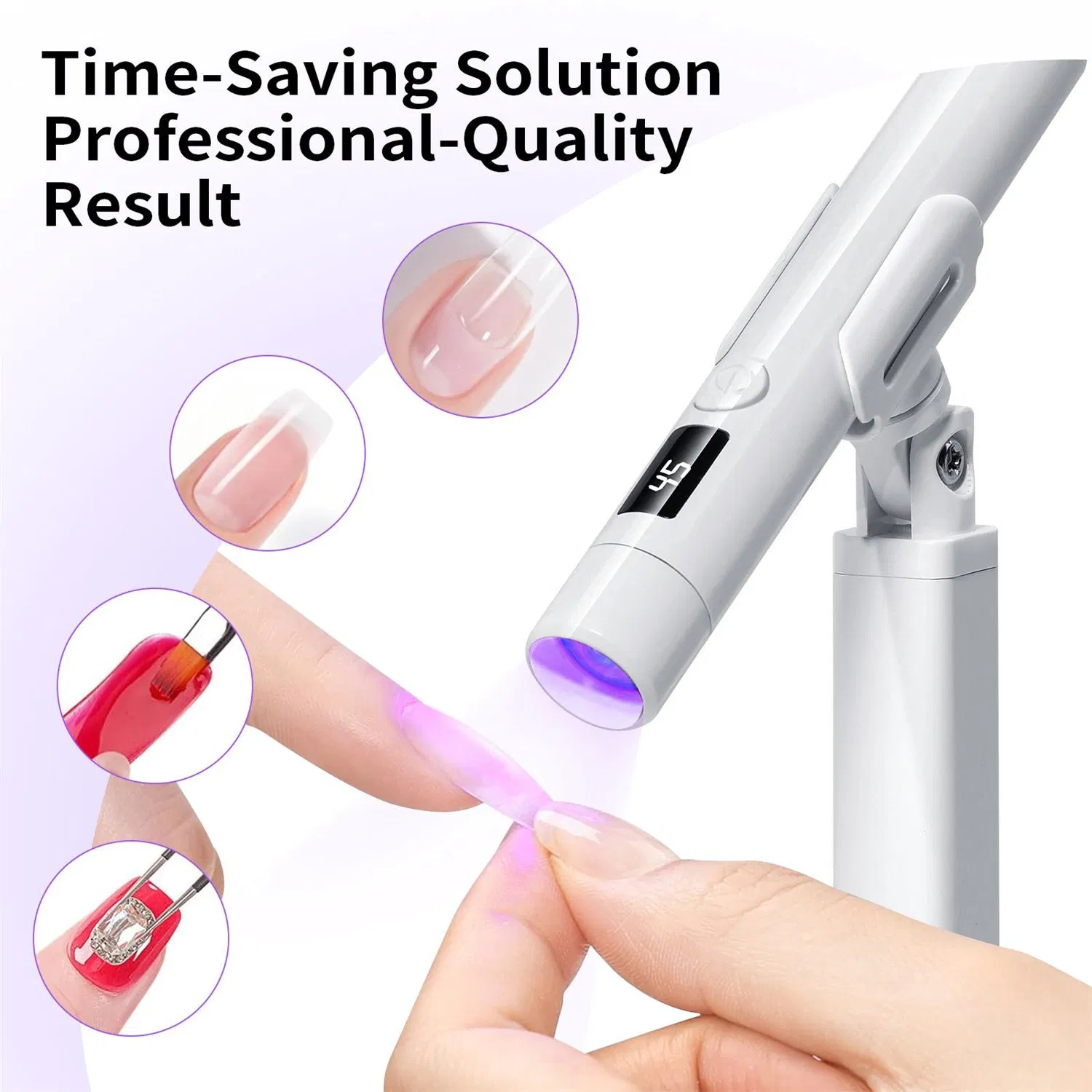 Handheld Portable Nail Line Light Holder 360 Degrees Rotating Multi-Functional Wear Nail Baking Light