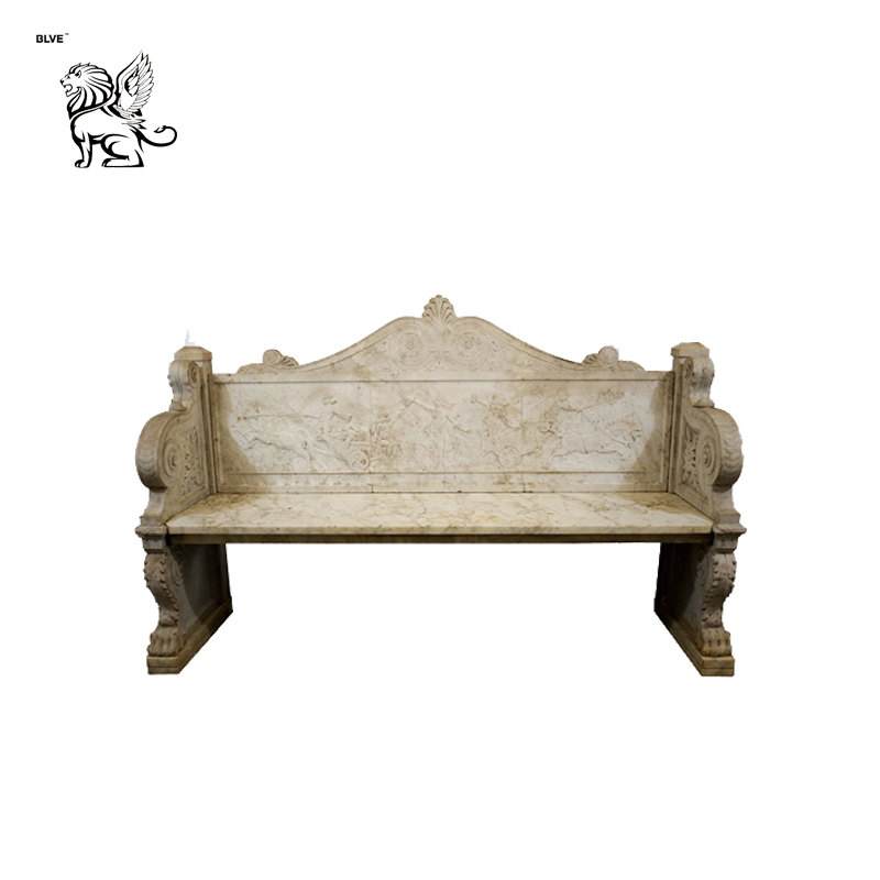 Luxury Garden Stone Bench White Marble Bench Seat Mbg-27
