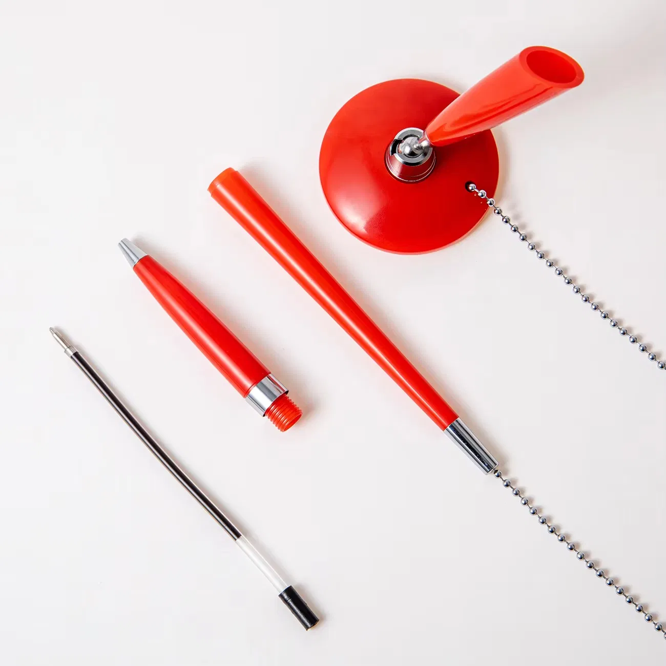 EVA Sticker Table Pen Bead Chain 1.0mm Writing Customizable Logo Printed for Hotel Bank Counter Desktop Use