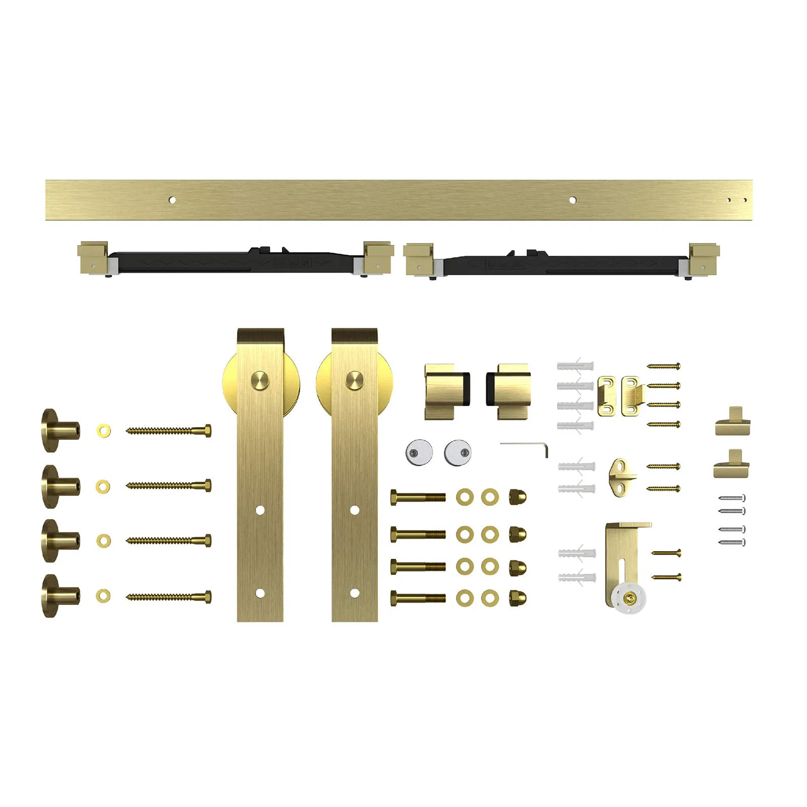 Soft Close Sliding Barn Door Hardware Kit Brushed Gold 72'' Direct Price