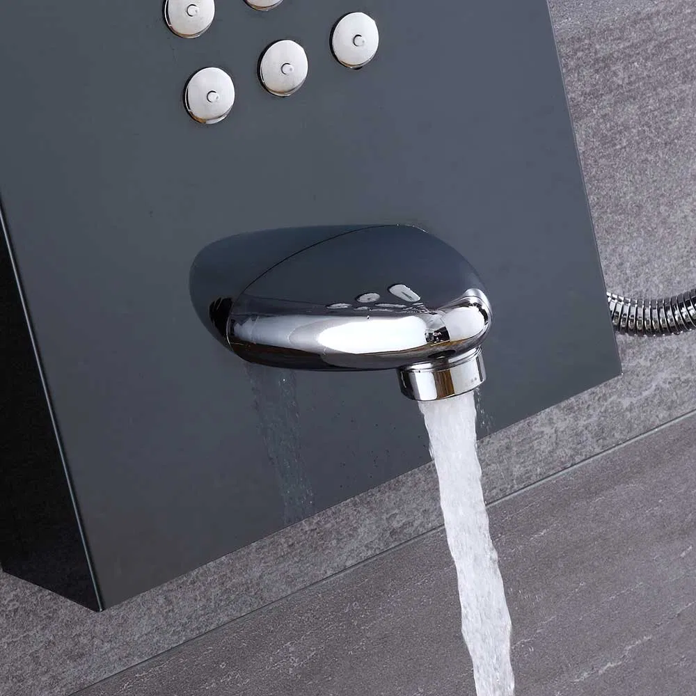 Factory Direct Price Modern OEM Stainless Steel Wall Mounted Waterfall Bathroom Shower Panel Set with Hand Shower