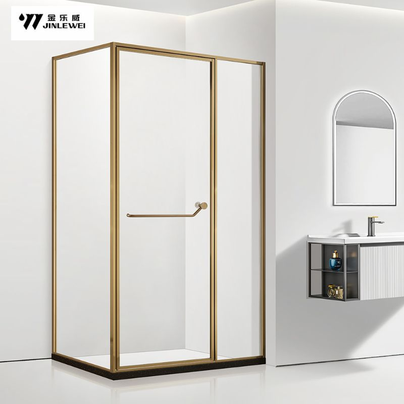 Family Style Sliding Simple T-Shape Glass Bathroom Shower Cabin Room
