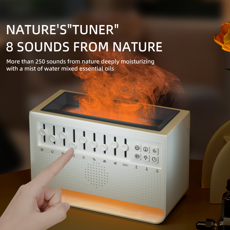 200ml Flame Essential Oil Scent Aroma Diffuser Humidifier Air Fragrance Machine with Bluetooth for Commercial Hotel, Home, Office with Auto-off Protection