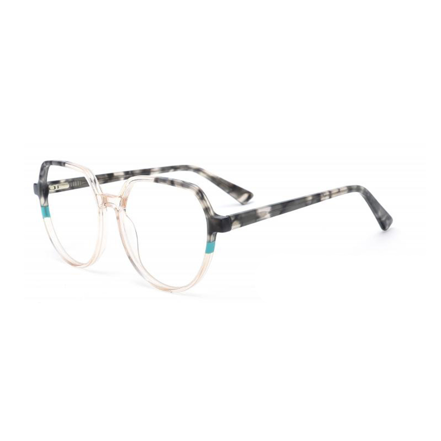 Oversized Round Square Trendy Shape Fashionable Retro Lamination Acetate Optical Frame