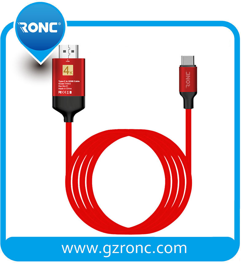 High Speed 4K@60Hz 3D UHD2160p Type C to HDMI Cable for 3D Television