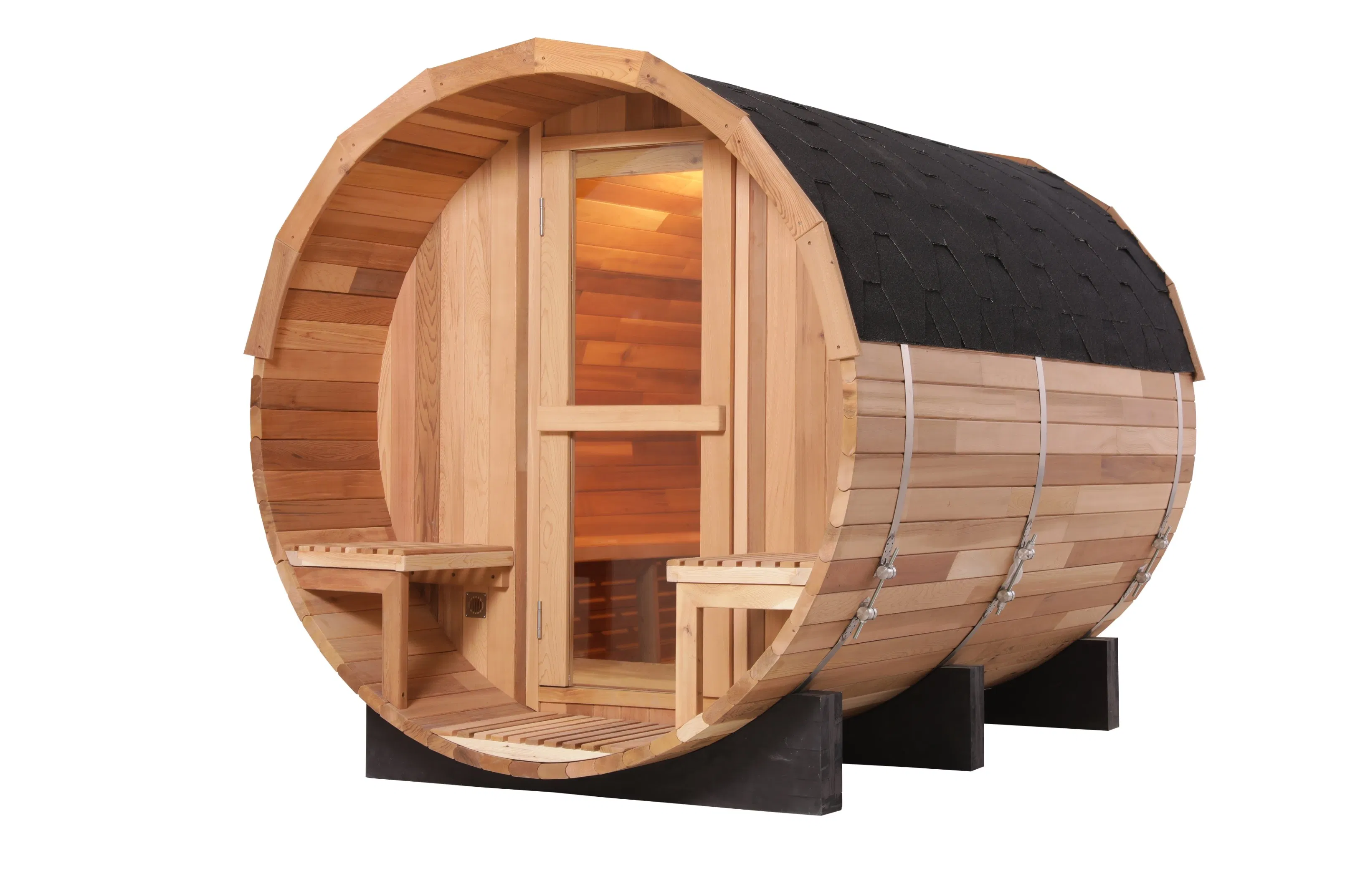 Best-Selling Canadian Red Cedar Barrel Outdoor Traditional Sauna