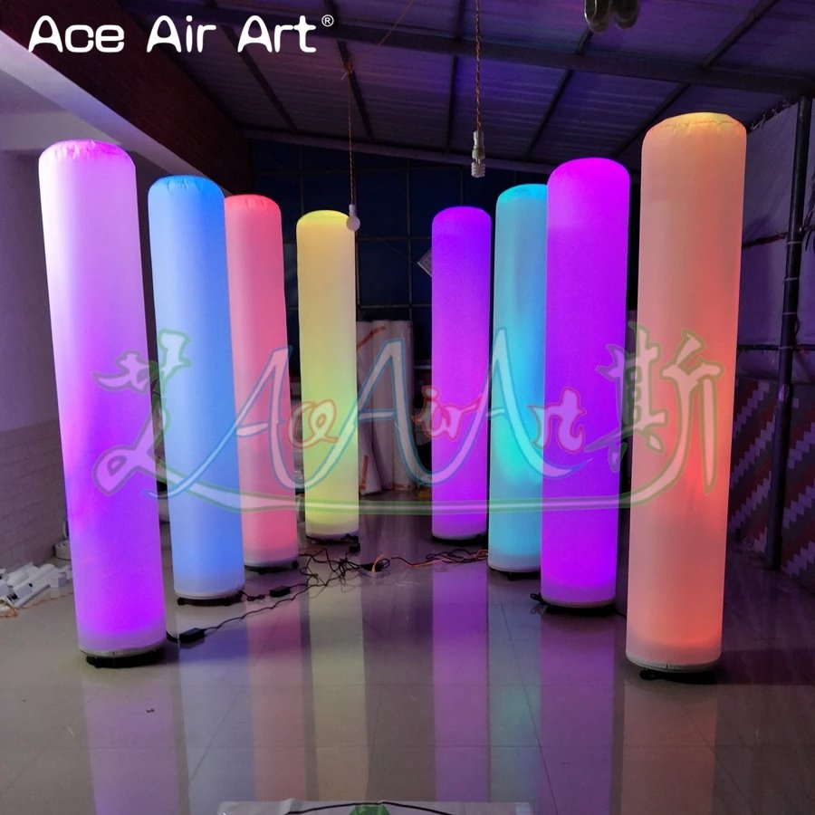 Inflatable LED Lighting Column Glowing Pillars Tube Balloon with Air Blower for Bar Party Club Wedding Stage Decoration