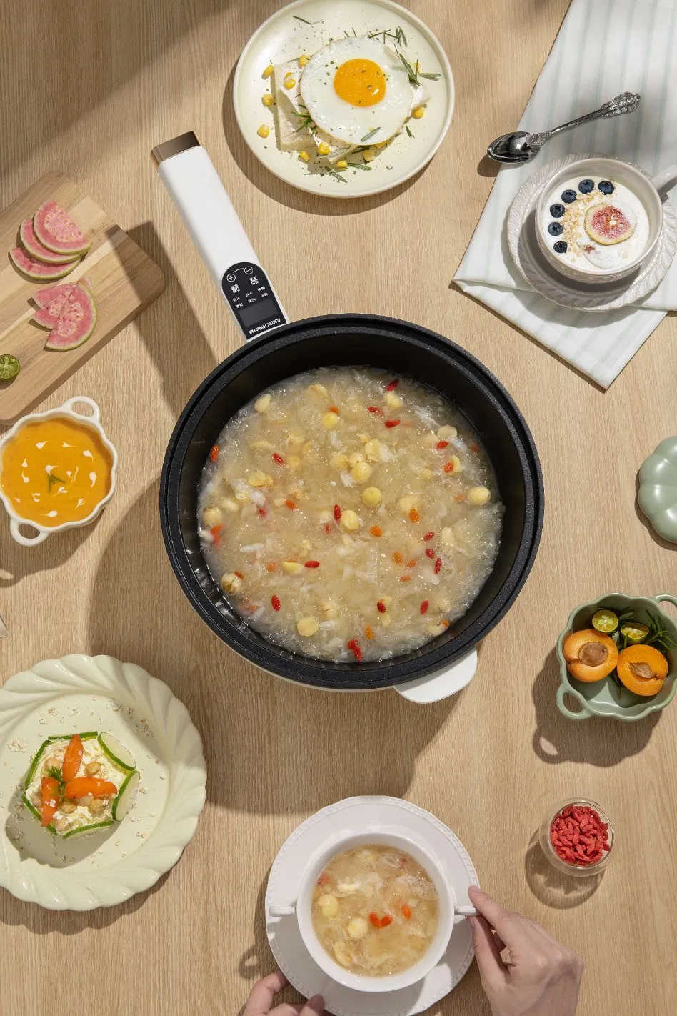 Ultifuncation Electric Fry Pan with Low Pressure Lid Non-Stick Coating