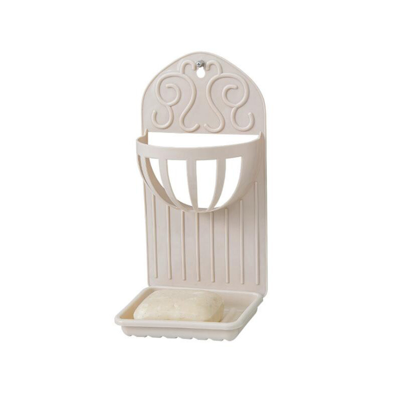 Настенная мыльница двухъярусная с поддоном для ванной