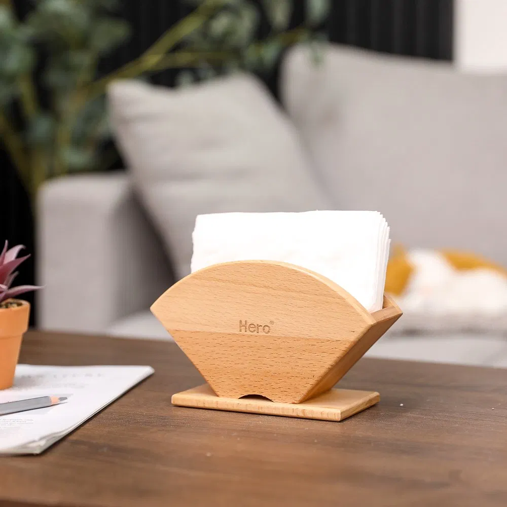 Rustic Wooden Bamboo Napkin Holder Tissue Box for Restaurant Bar Kitchen Rectangle