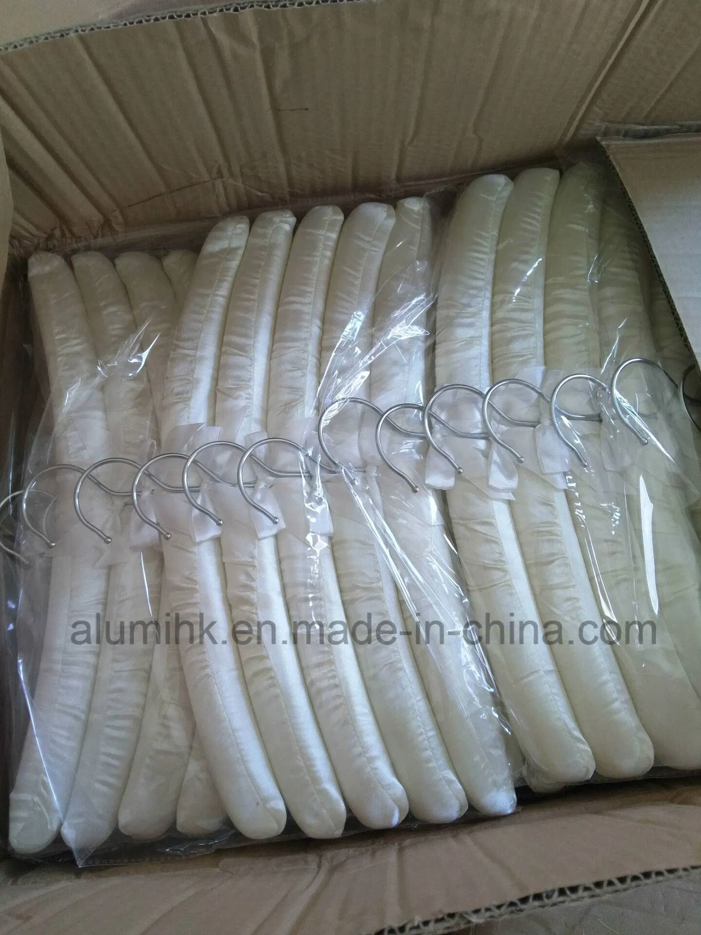 Hotel Cotton Padded Satin Hanger with Metal Hook