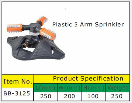 Plastic 3 Arm Spray Nozzle Set Water Spray Garden Irrigation Sprinkler