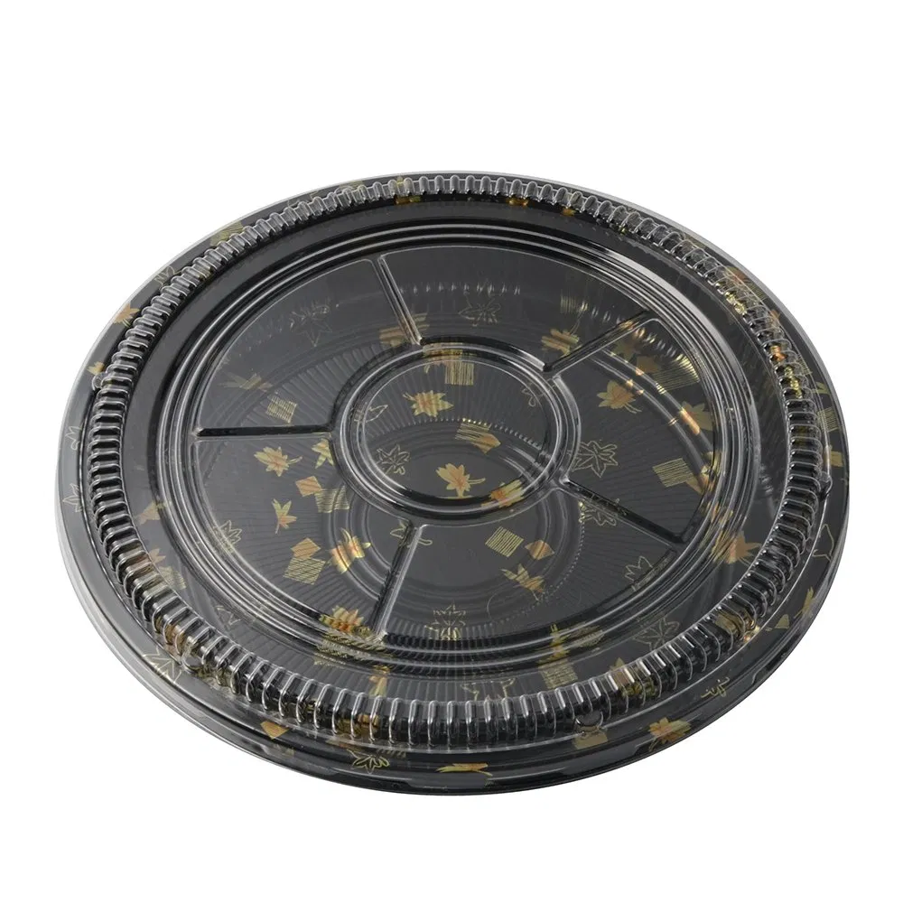 Recyclable Plastic Container Sushi Tray with Lid for Takeaway