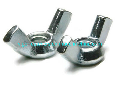 DIN314 White Zinc Plated Carbon Steel Grade 4.8 Edged Wing Nut / Edged Wings / Butterfly Wing Nut / Thumb Nuts Color Zinc Plated