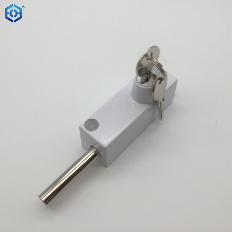 White Standard Security Door Pushbolt Lock Suitable for Aluminium Wooden Door