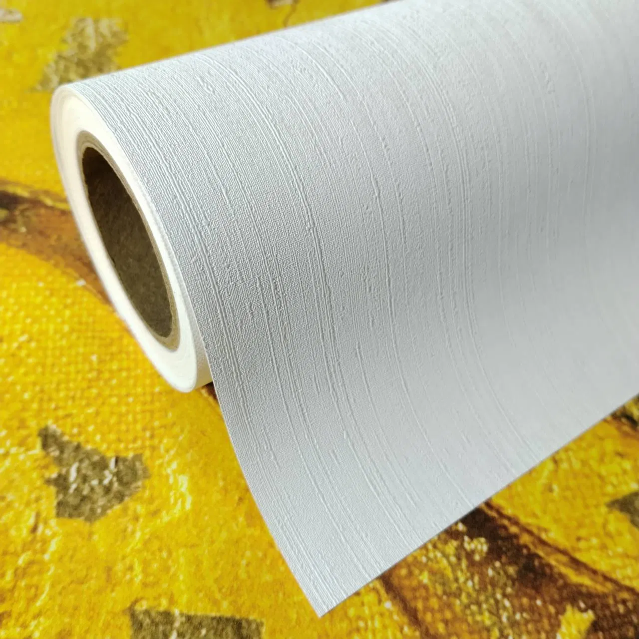 Flame Retardant Fabric Waterproof Vinyl Wallcovering Printable Blank Wallpaper Rolls