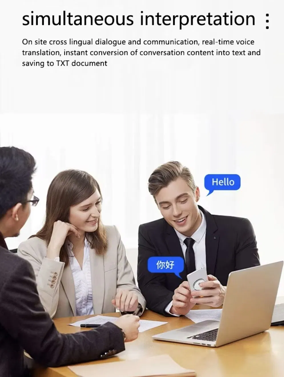 Портативный переводчик Ai Interpreter с магнитным держателем